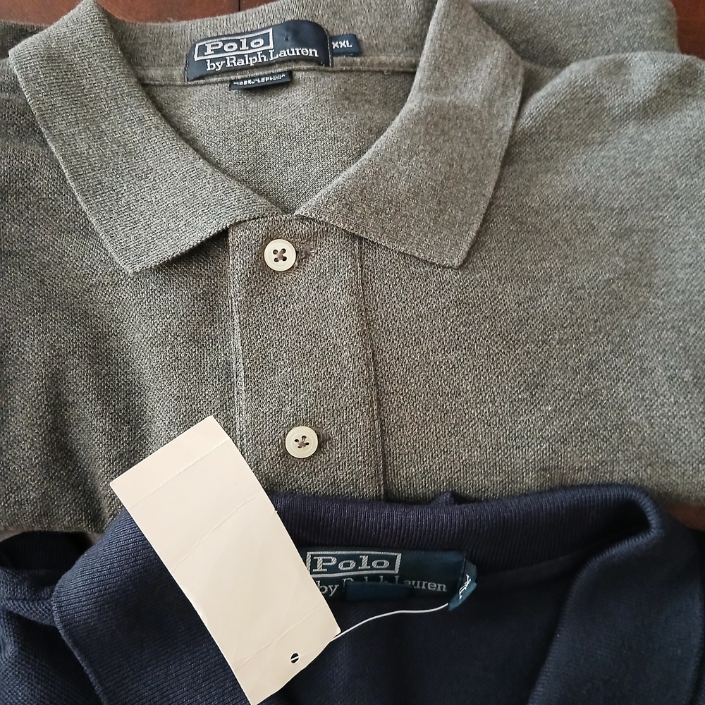 Faconnable Men's Gray and Navy Polo Shirts